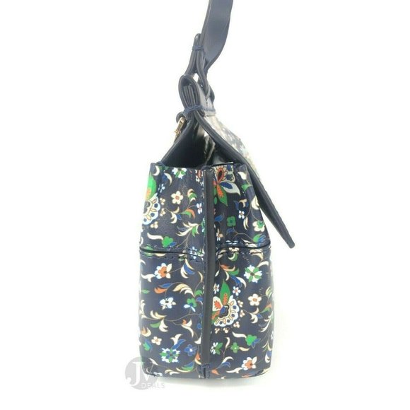 NEW Tory Burch Block Navy Soleil Floral Leather Mini Satchel Crossbody Bag - Picture 12 of 14